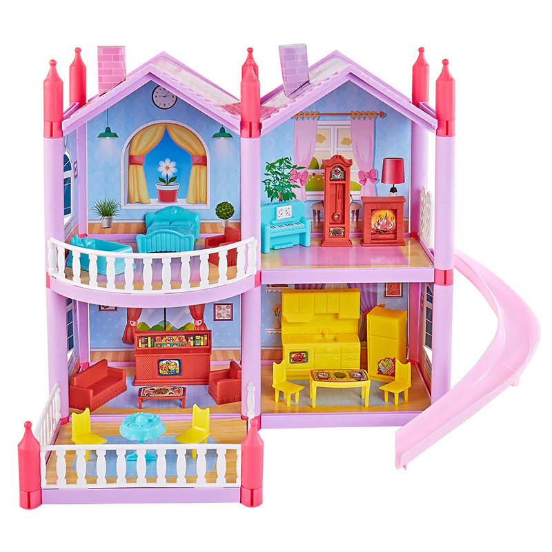 Dreamhouse Princess Villa Doll House Toy Set with Dolls & Furniture - Image 2