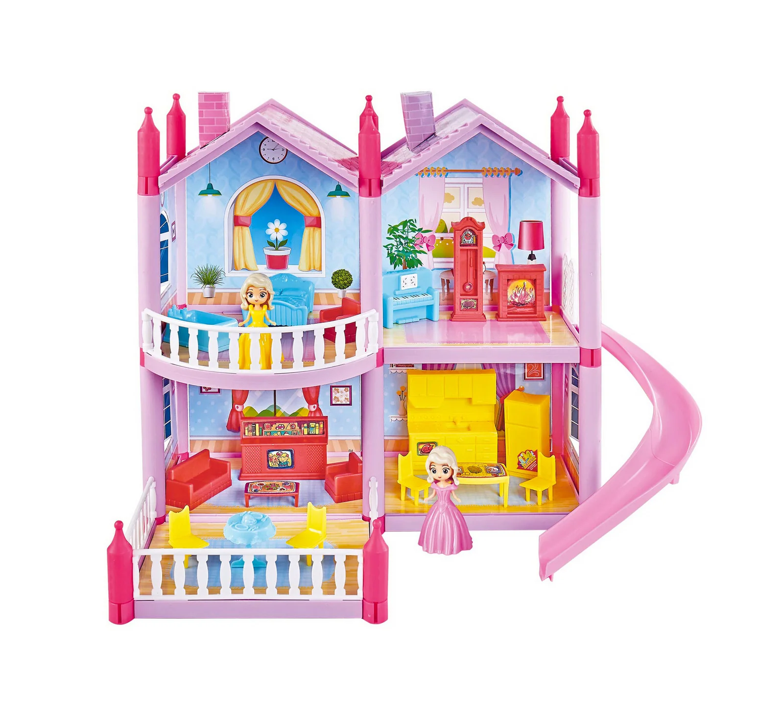 Dreamhouse Princess Villa Doll House Toy Set with Dolls & Furniture - Image 5