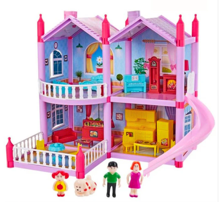 Dreamhouse Princess Villa Doll House Toy Set with Dolls & Furniture - Image 7