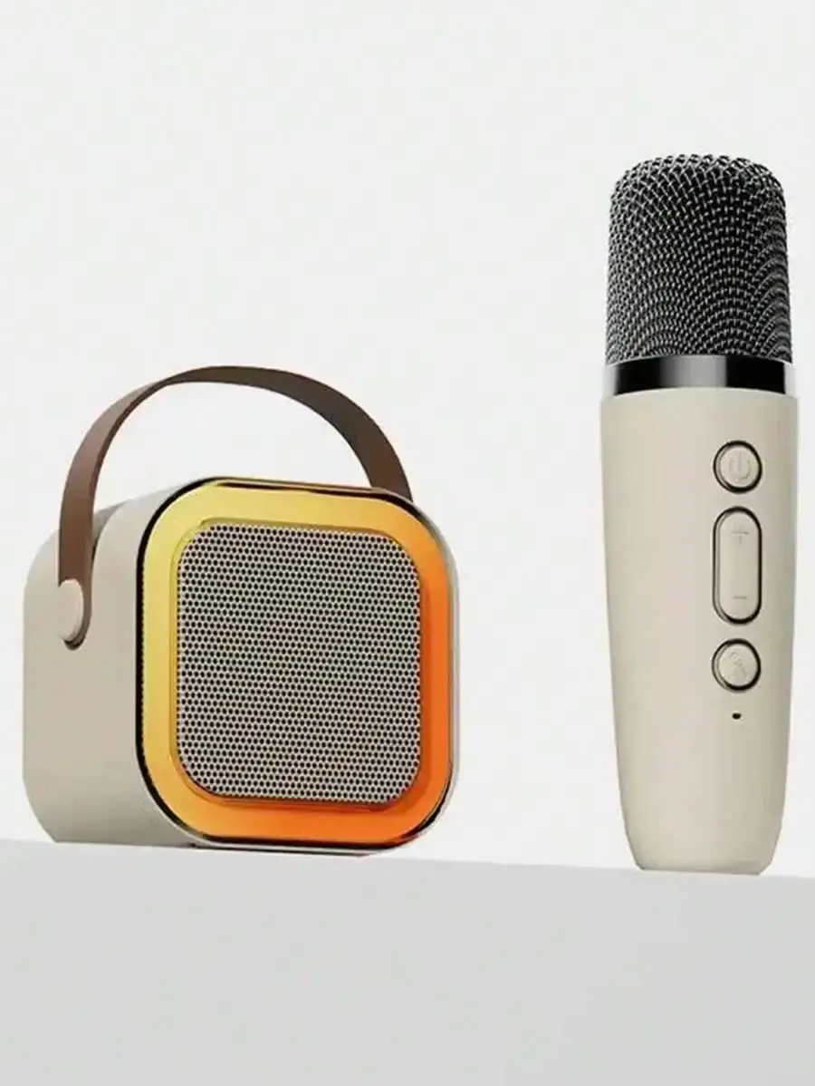Dual Wireless Microphone Bluetooth Karaoke Speaker Machine with LED Lights - Image 8