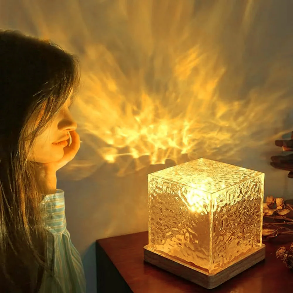 Dynamic Lighting Crystal Cube Lamp Touch Control LED Night Light Home Decor - Image 2