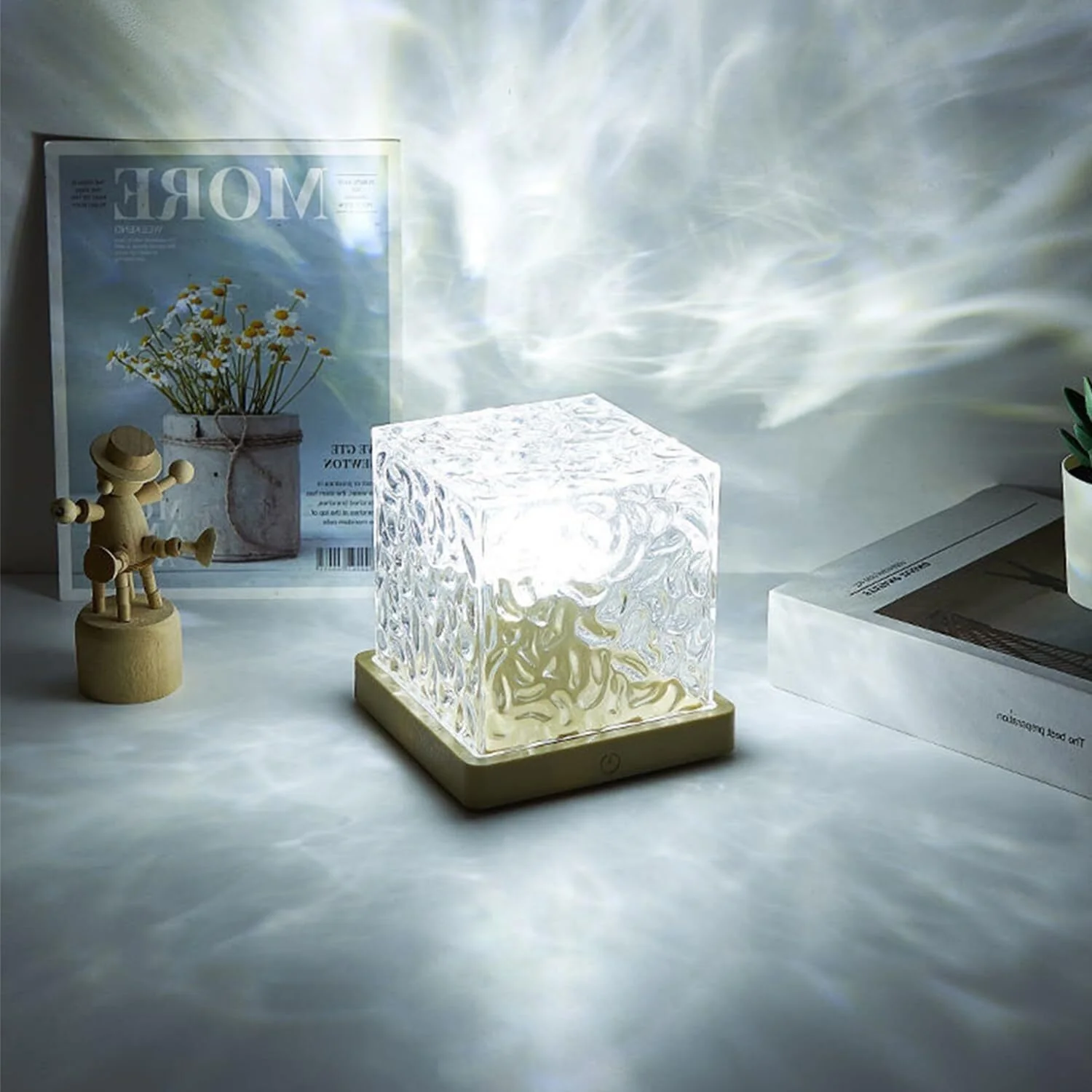 Dynamic Lighting Crystal Cube Lamp Touch Control LED Night Light Home Decor - Image 6