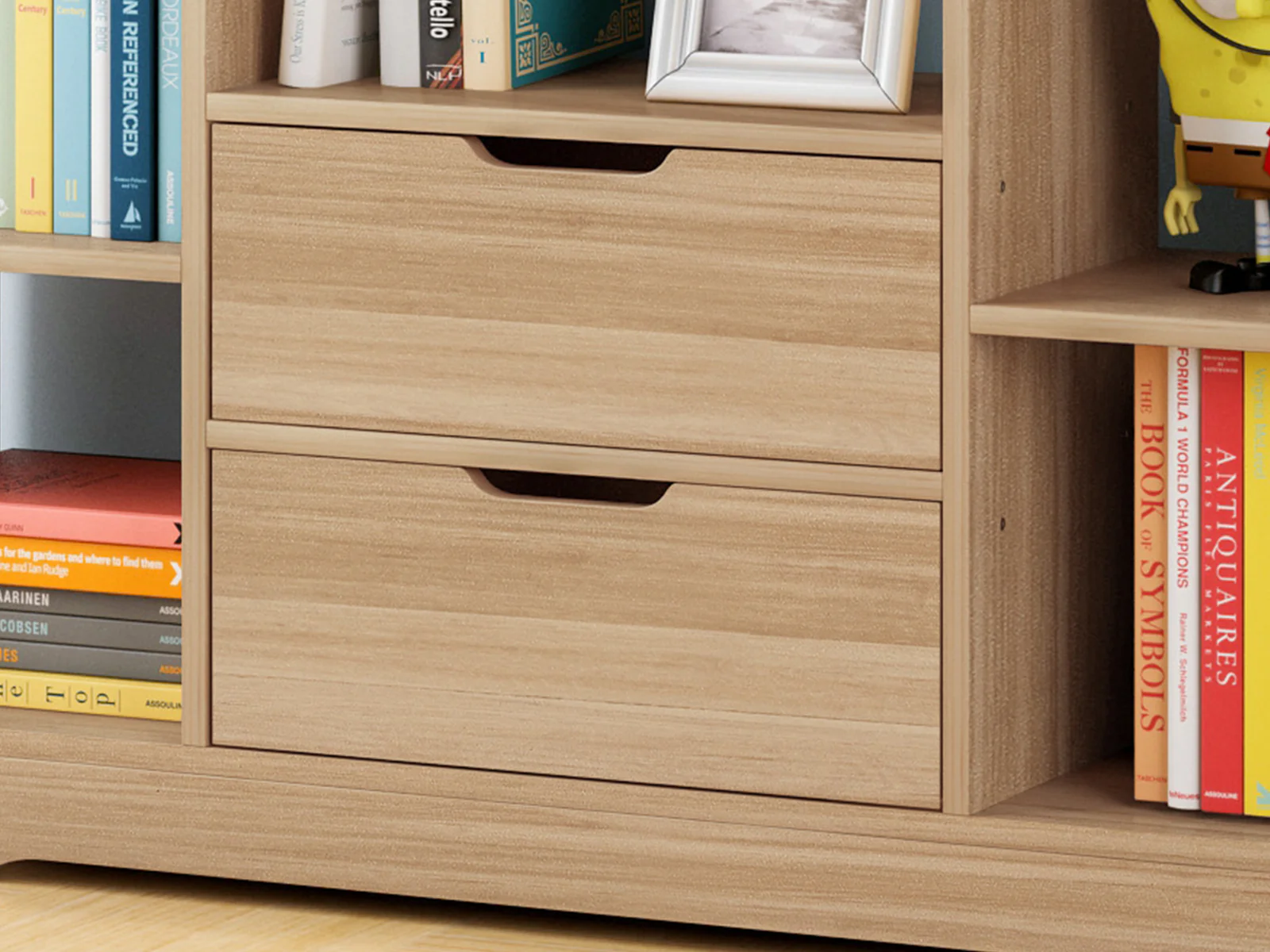 Eden Wardrobe Cupboard Bookshelf with Drawer Furniture (Oak) - Image 4
