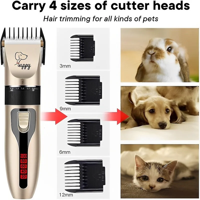 Electric Pet Hair Clippers Rechargeable Cordless Dog Shaver Set - Image 2