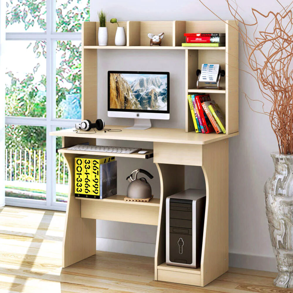 Elite Computer Desk Table with Shelf & Drawer Office Furniture (White Oak) - Image 3