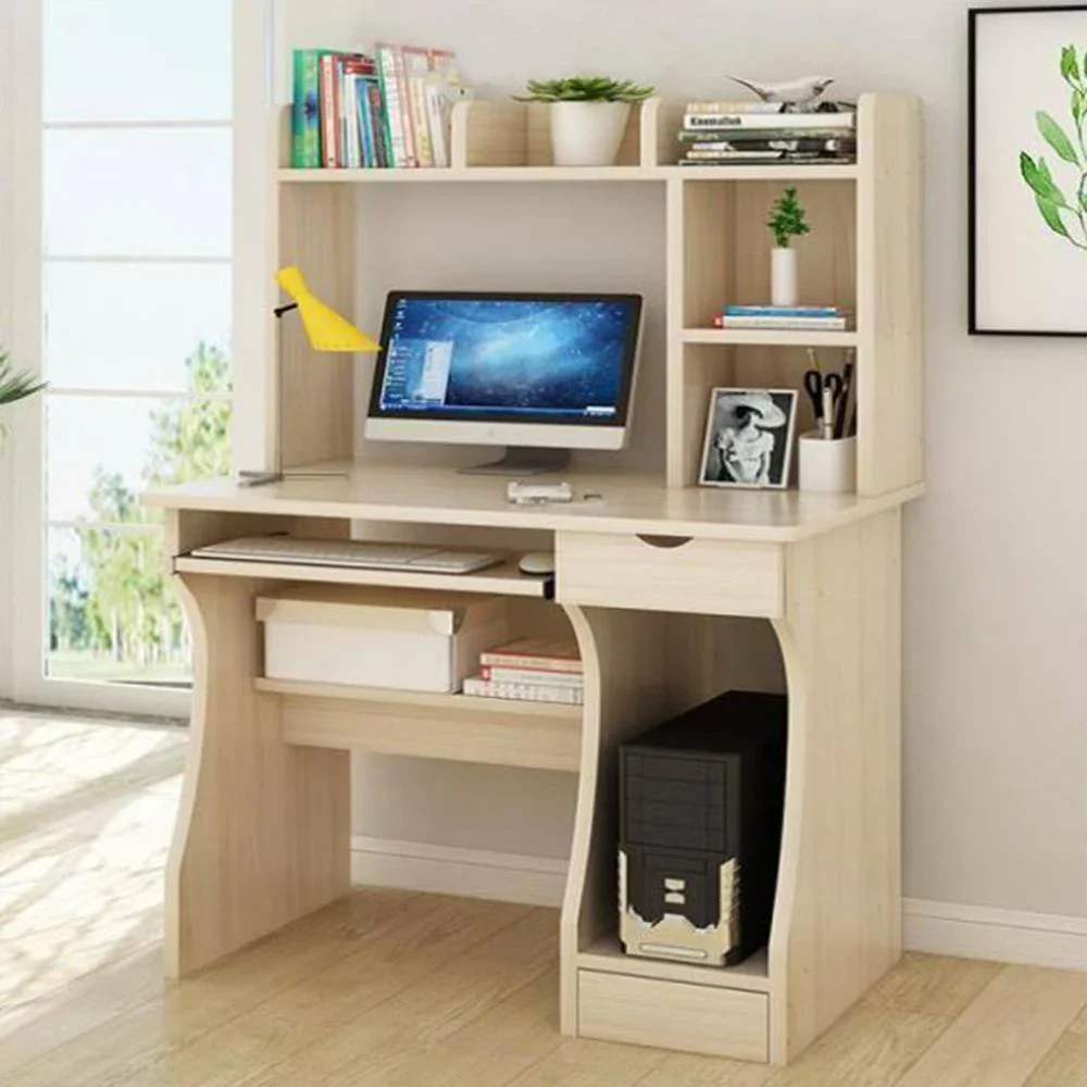 Elite Computer Desk Table with Shelf & Drawer Office Furniture (White Oak) - Image 6