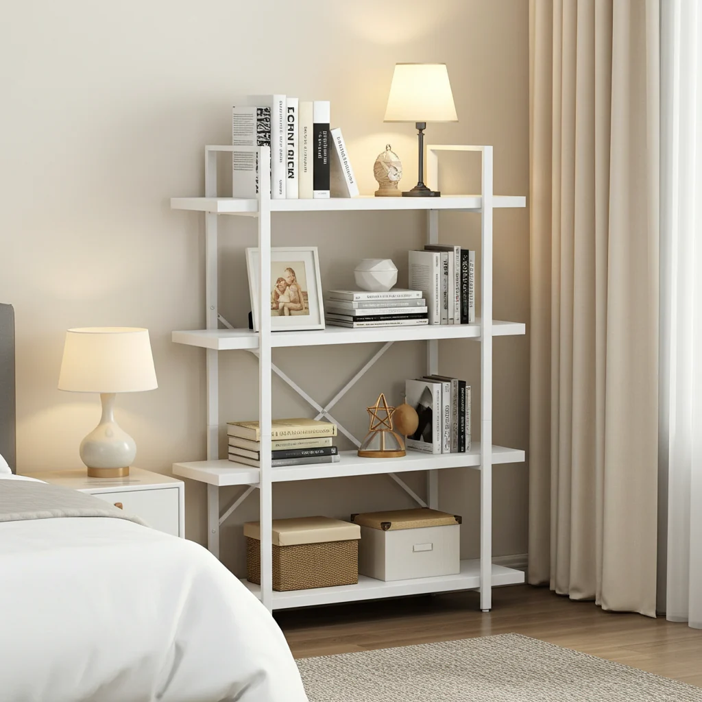 Envision 4-Tier Bookcase Storage Shelf Organizer (White) - Image 8