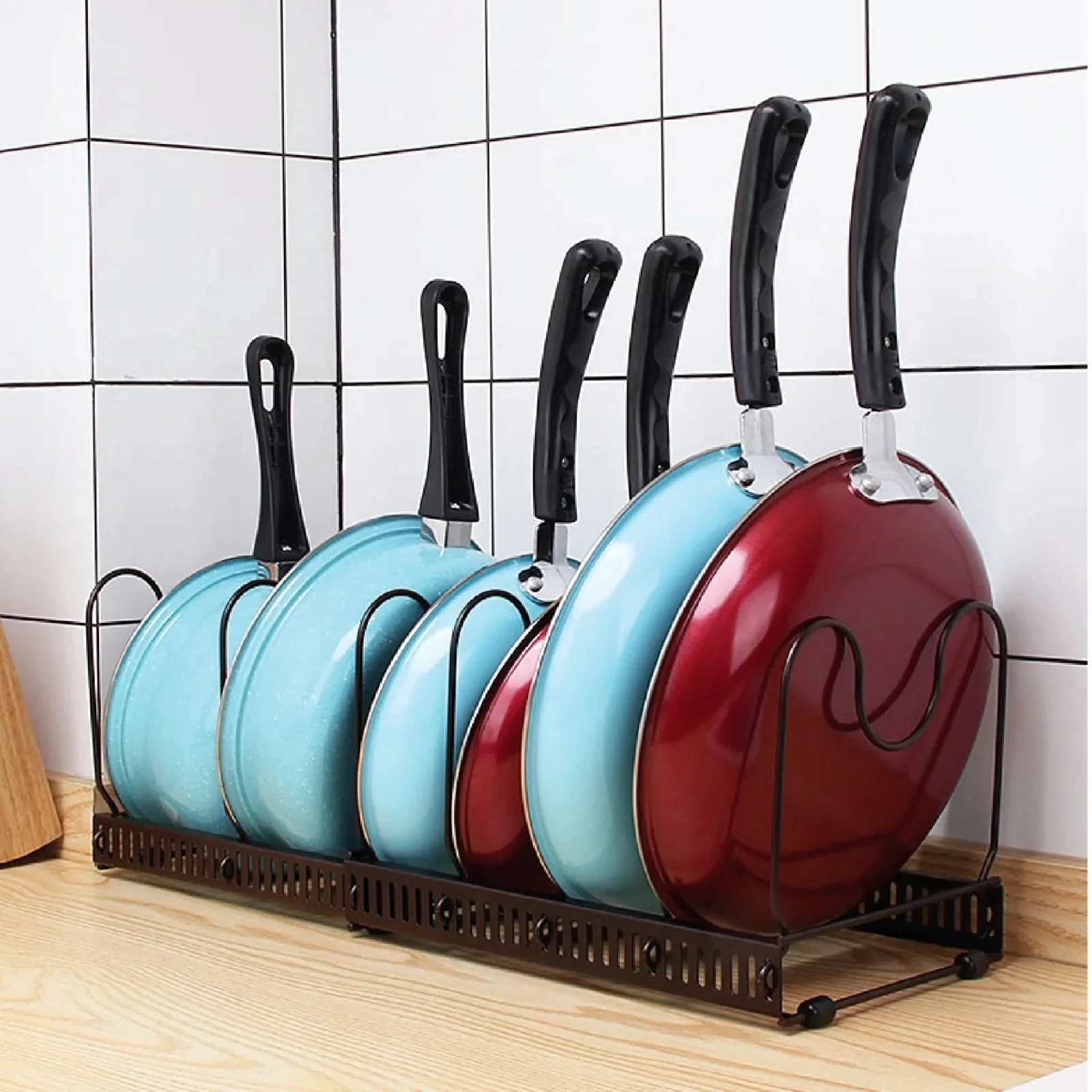 Expandable Pan Rack Pot Lid Holder Kitchen Cookware Storage Organizer - Image 4