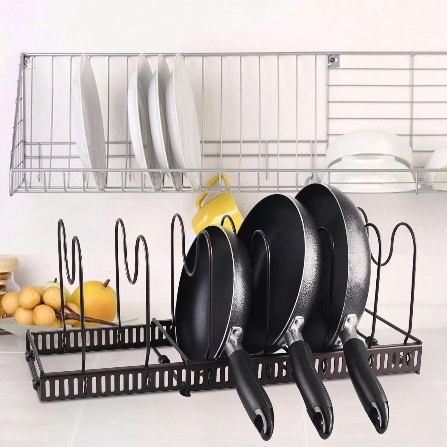 Expandable Pan Rack Pot Lid Holder Kitchen Cookware Storage Organizer - Image 6