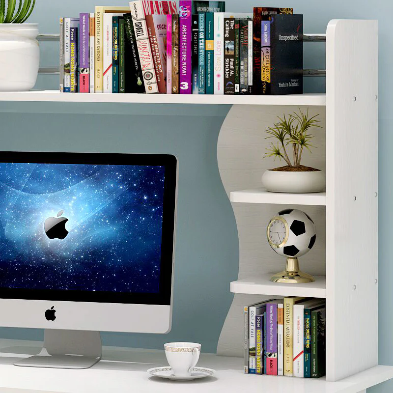 Expert Computer Desk Workstation with Shelf & Cabinet (White) - Image 5