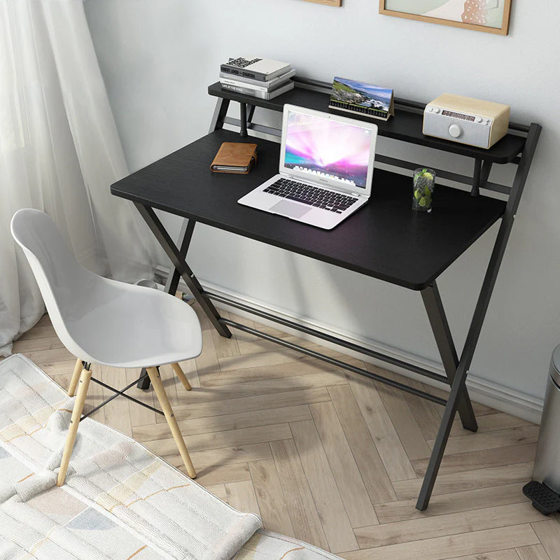 Express Folding Desk with Shelf (Black) - Image 4
