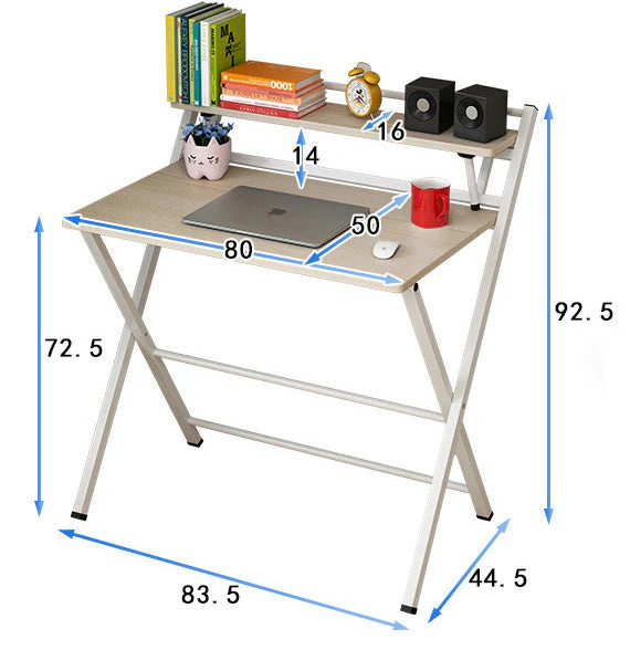 Express Folding Desk with Shelf (Oak) - Image 10