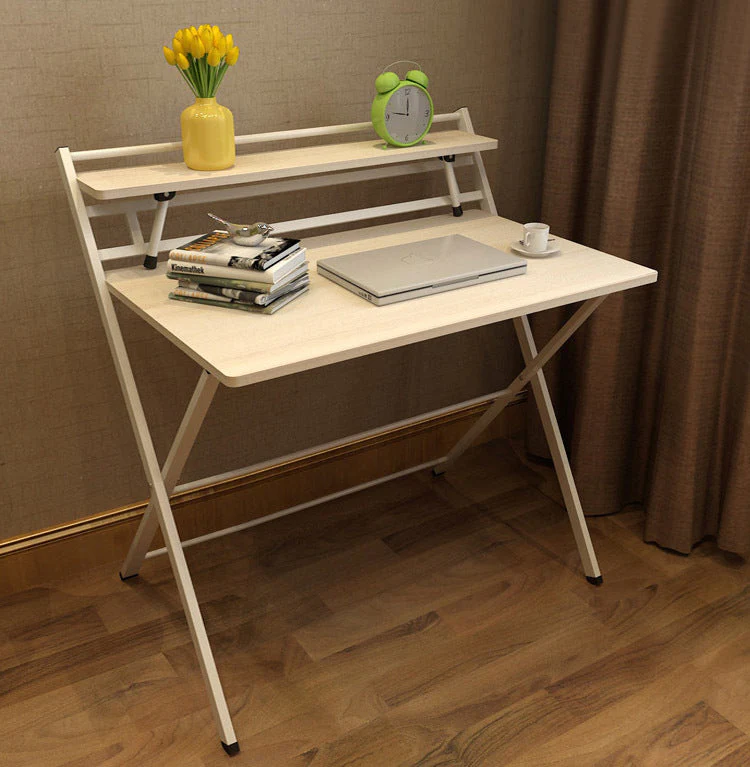 Express Folding Desk with Shelf (White) - Image 10