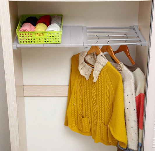 Extendable Clothes Shelf Closet Organiser 50-80cm - Image 3