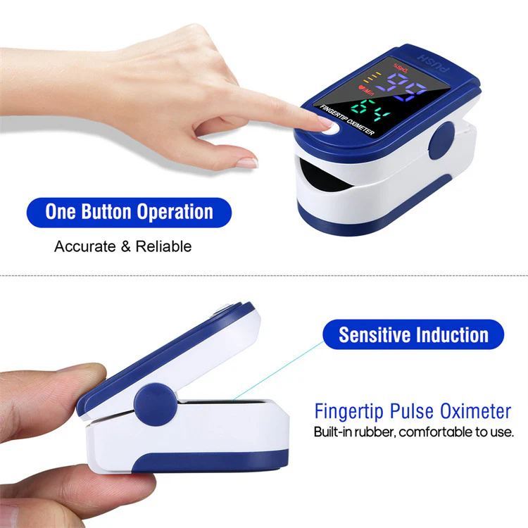 Finger Pulse Oximeter Blood Oxygen Saturation Monitor Heart Rate - Image 12