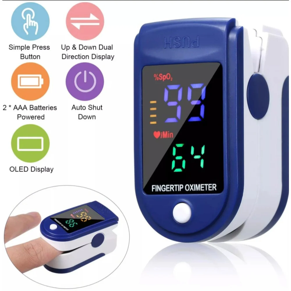 Finger Pulse Oximeter Blood Oxygen Saturation Monitor Heart Rate - Image 3