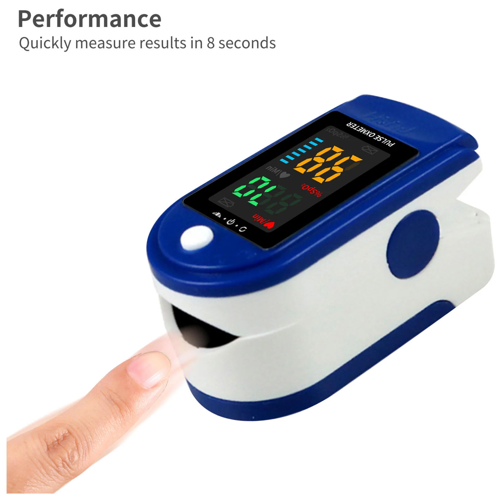 Finger Pulse Oximeter Blood Oxygen Saturation Monitor Heart Rate - Image 5
