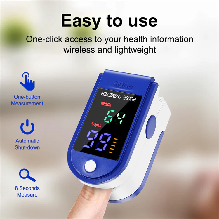 Finger Pulse Oximeter Blood Oxygen Saturation Monitor Heart Rate - Image 6