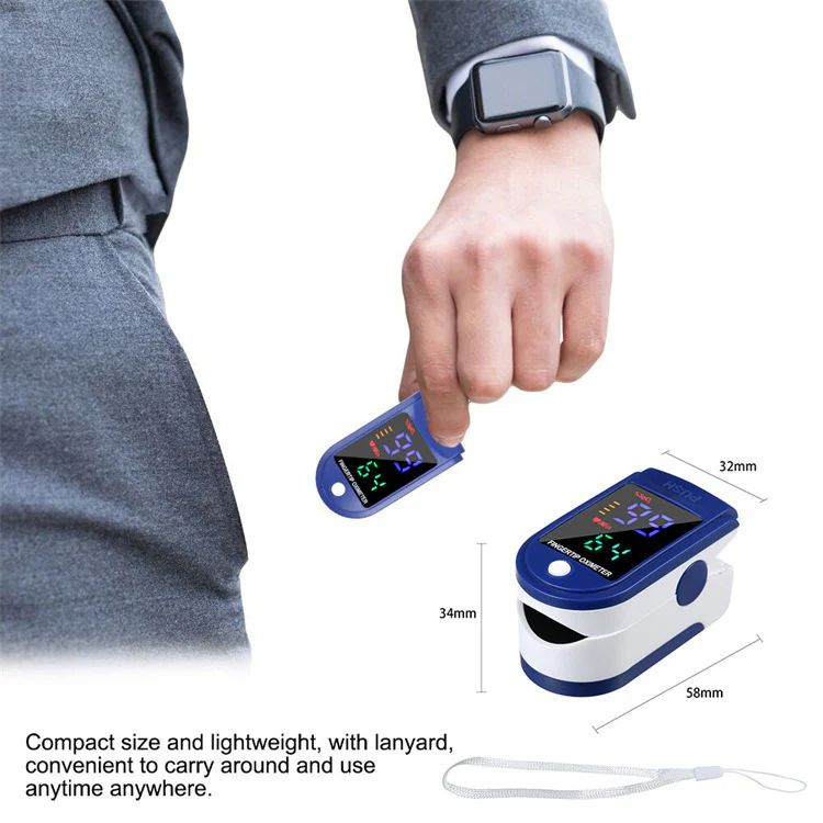 Finger Pulse Oximeter Blood Oxygen Saturation Monitor Heart Rate - Image 9