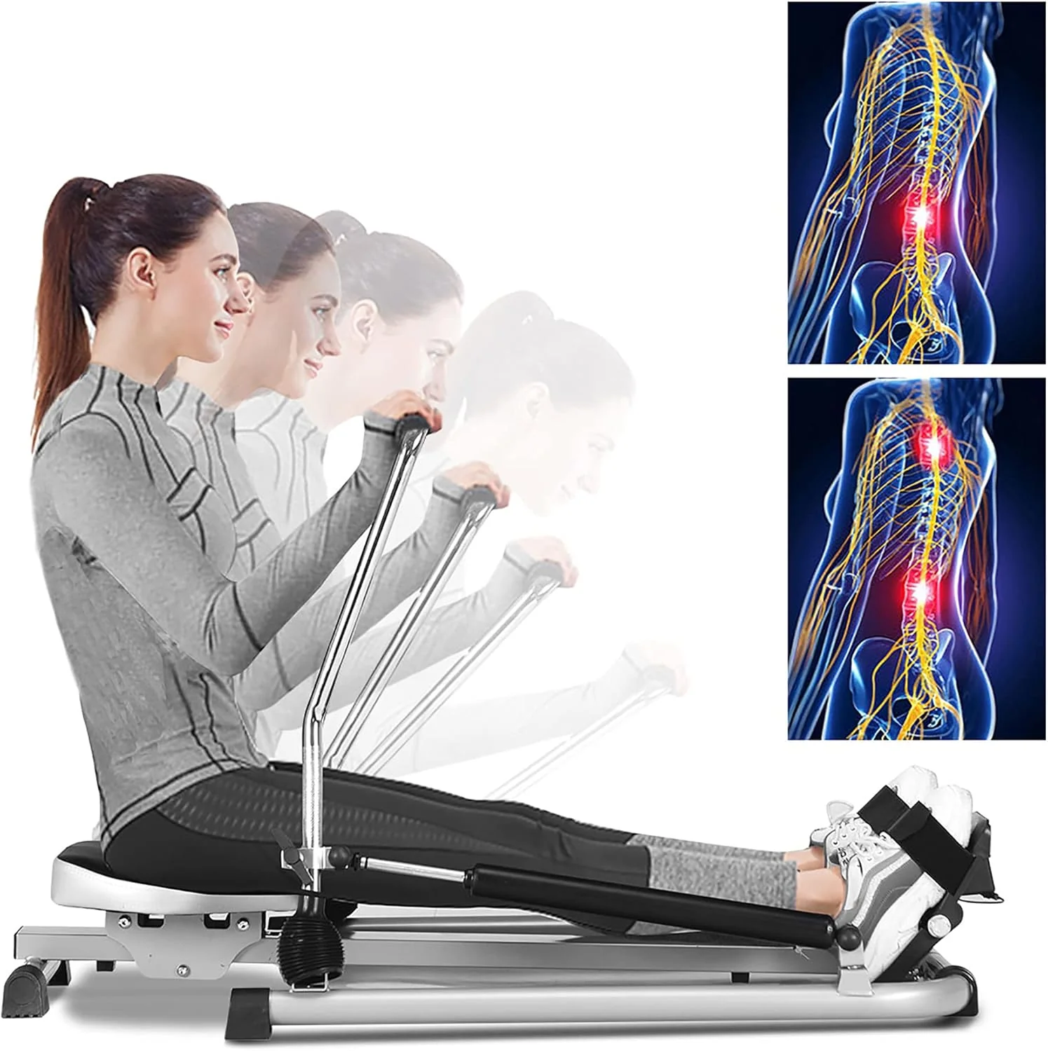 Fitplus Fitness Hydraulic Rowing Machine Home Gym Full Body Rower - Image 18