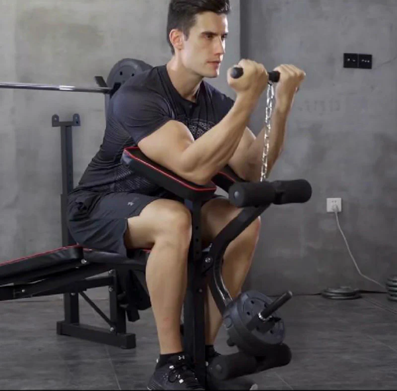 Fitplus Heavy Duty 7-in-1 Multi-Station Weight Bench Press Pull Down Home Gym - Image 15