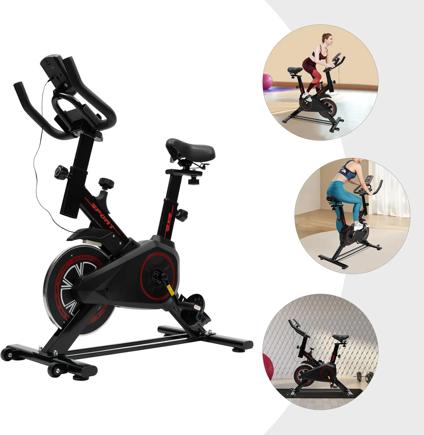 Fitplus Pro Advanced Stationary Fitness Exercise Spin Bike - Image 11