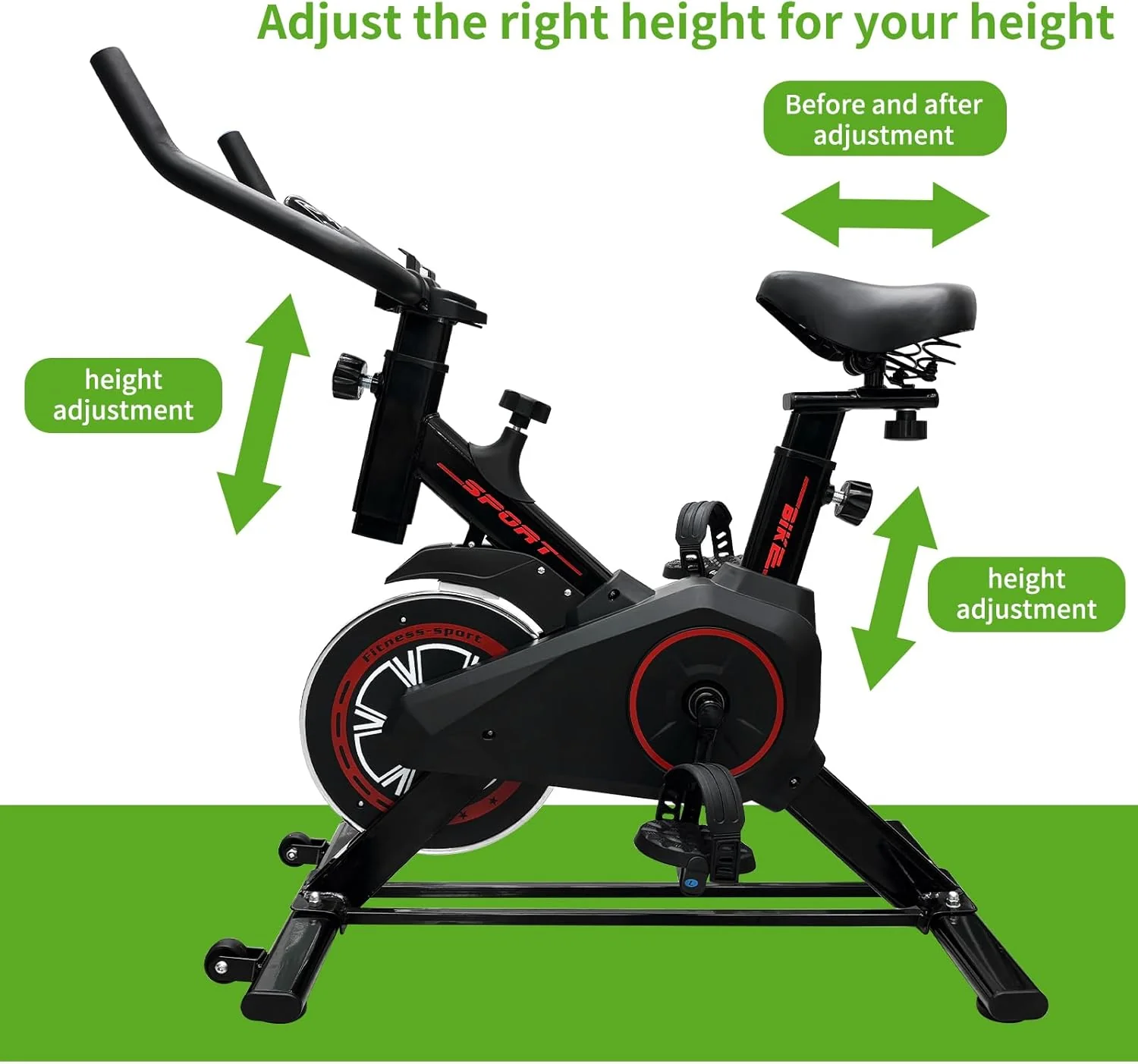 Fitplus Pro Advanced Stationary Fitness Exercise Spin Bike - Image 15