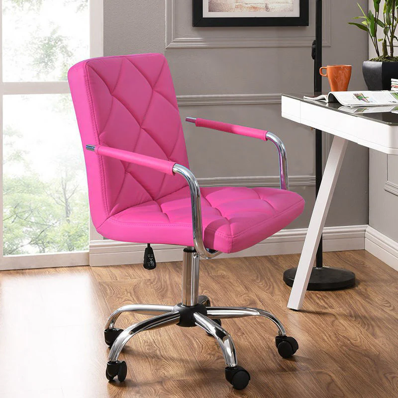 Focus PU Leather Office Chair (Hot Pink) - Image 2