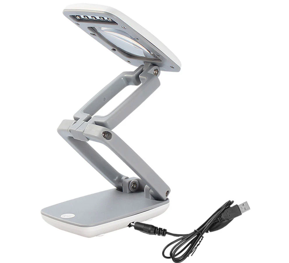 Foldable Desktop Magnifier Lamp Magnifying Glass with Adjustable LED Lights - Image 9
