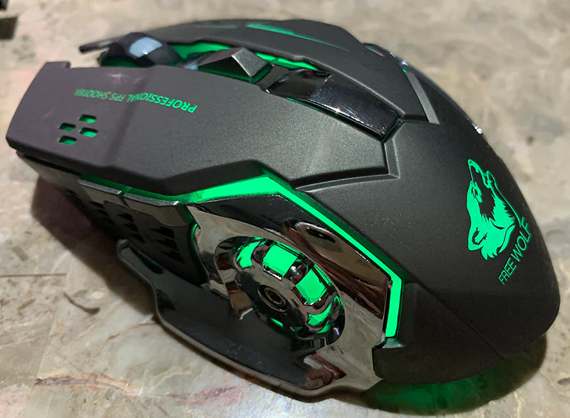 Free Wolf X8 Gaming Wireless Mechanical RGB Optical Mouse (Black) - Image 20