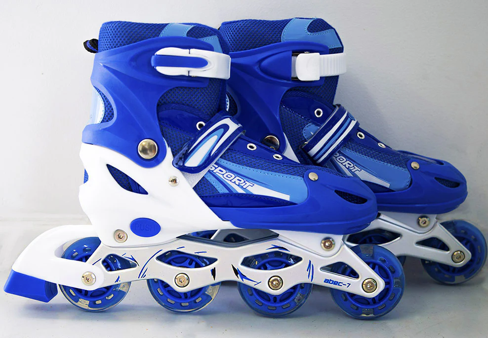 Full LED Adjustable Roller Blades Inline Skates (Blue , L) - Image 2