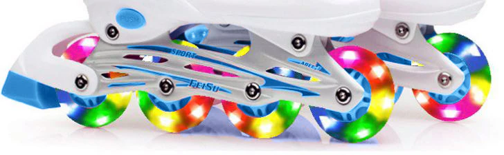 Full LED Adjustable Roller Blades Inline Skates (Blue , L) - Image 7