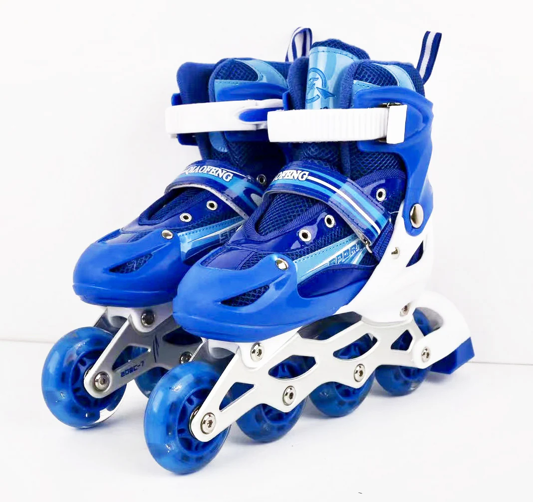 Full LED Adjustable Roller Blades Inline Skates (Blue , M) - Image 8
