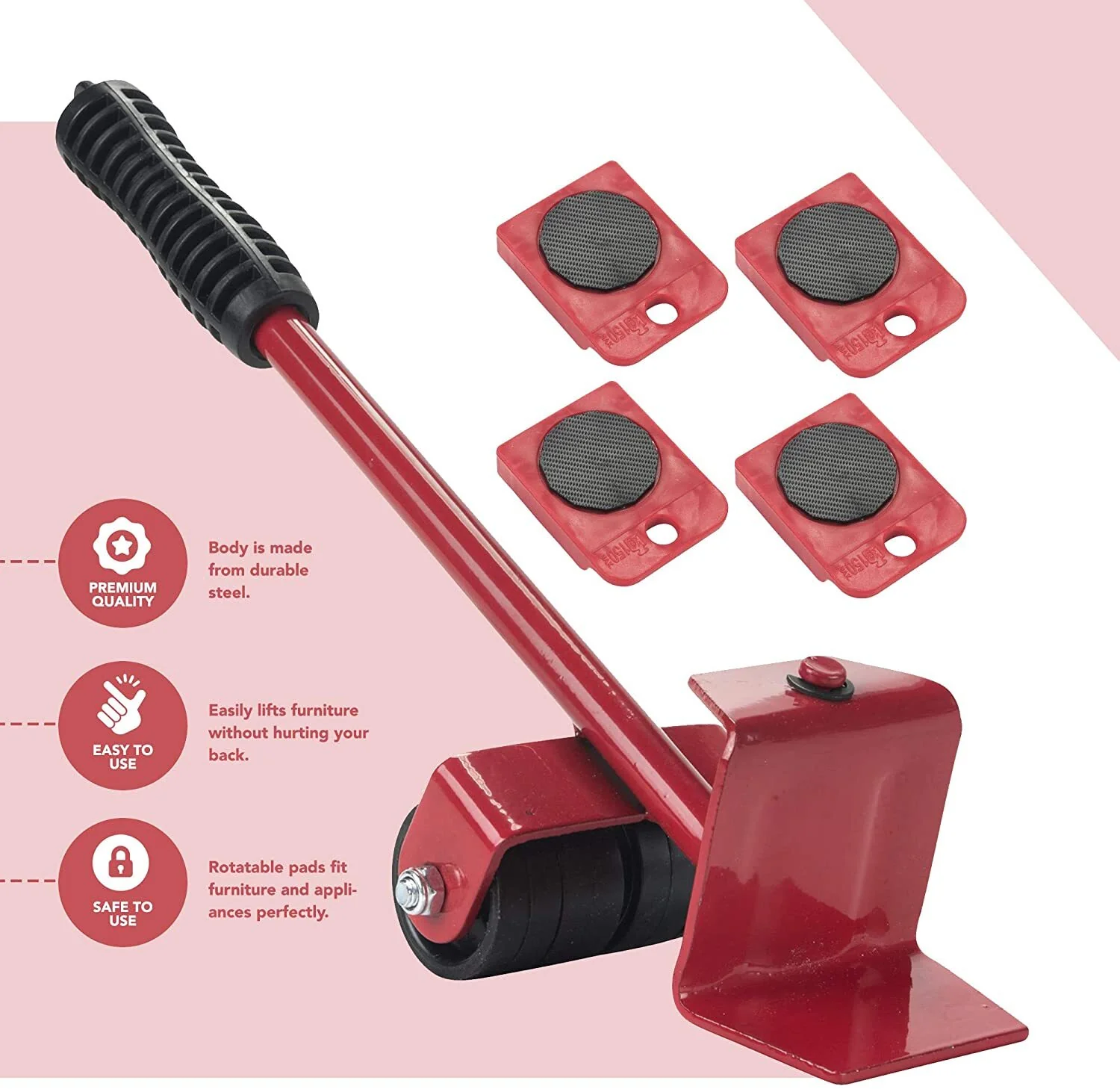 Furniture Lifter Moving System Mover Glider Slider Roller Tool Set - Image 9