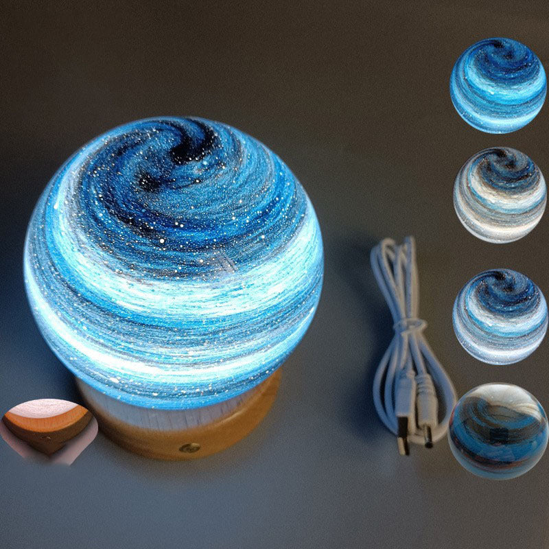Galaxy Planet Lamp World Globe LED Light Cool Gift Home Office Decor Ornament - Image 6