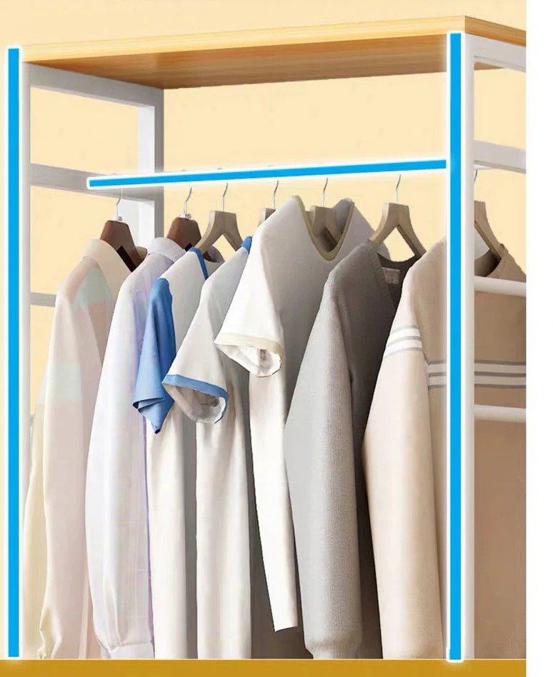 Galaxy Wardrobe Cupboard Shelves & Clothes Hanging Racks (White) - Image 5