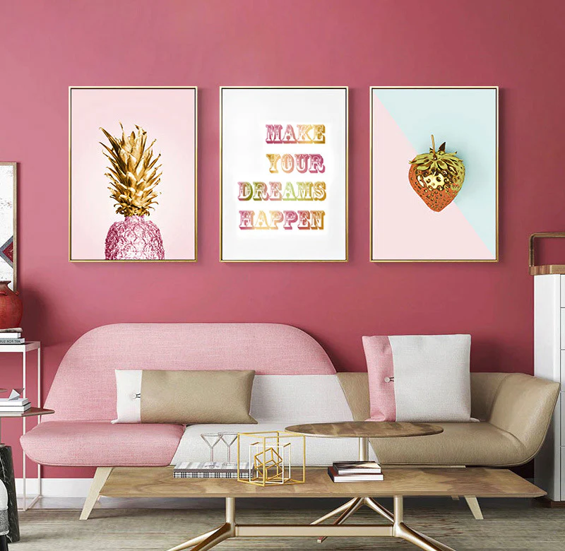 Golden Strawberry Painting Framed Canvas Wall Art - 30cm x 40cm - Image 10
