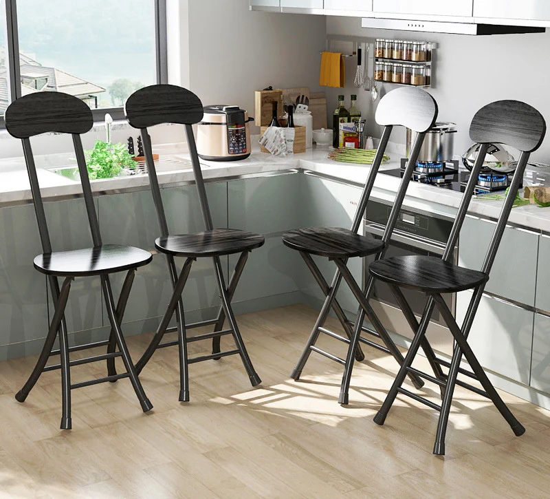 Grace Steel and Wood Folding Chair (Black) - Image 2