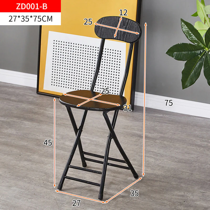 Grace Steel and Wood Folding Chair (Black) - Image 4