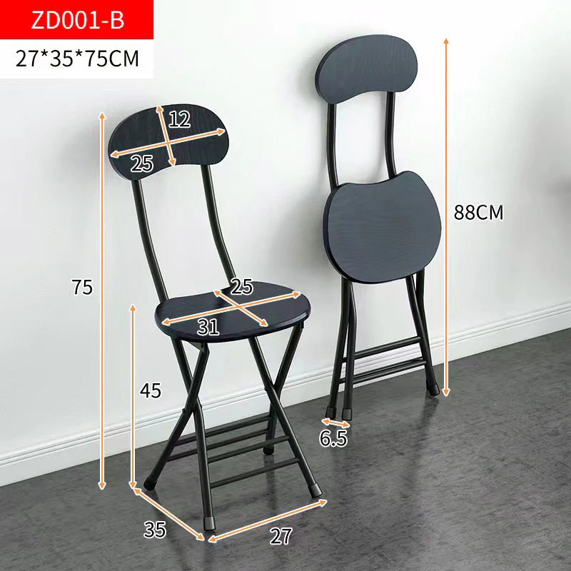 Grace Steel and Wood Folding Chair (Black) - Image 5