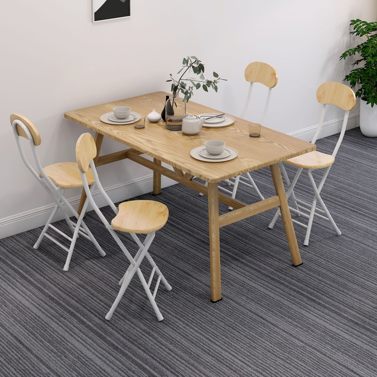 Grace Steel and Wood Folding Chair (Oak) - Image 5
