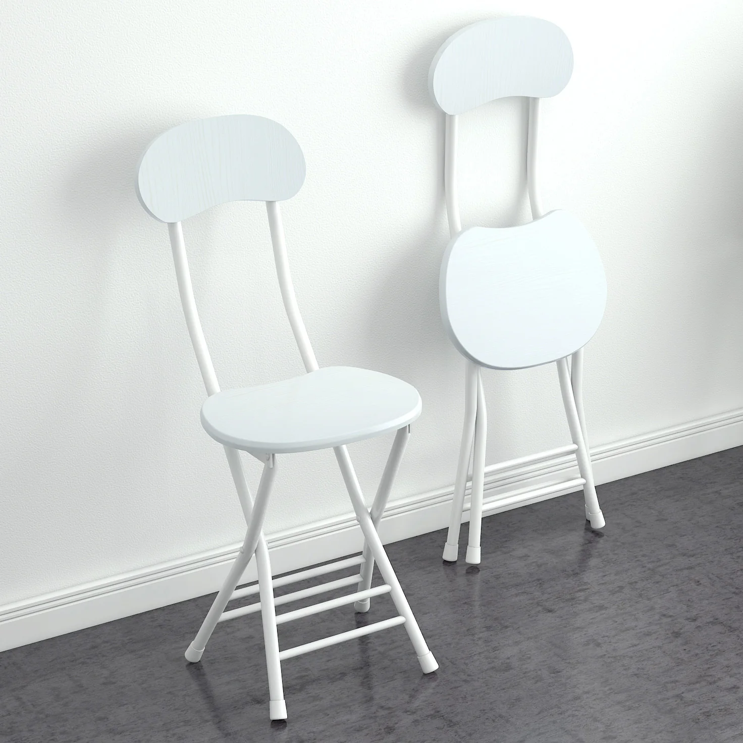 Grace Steel and Wood Folding Chair (White) - Image 2