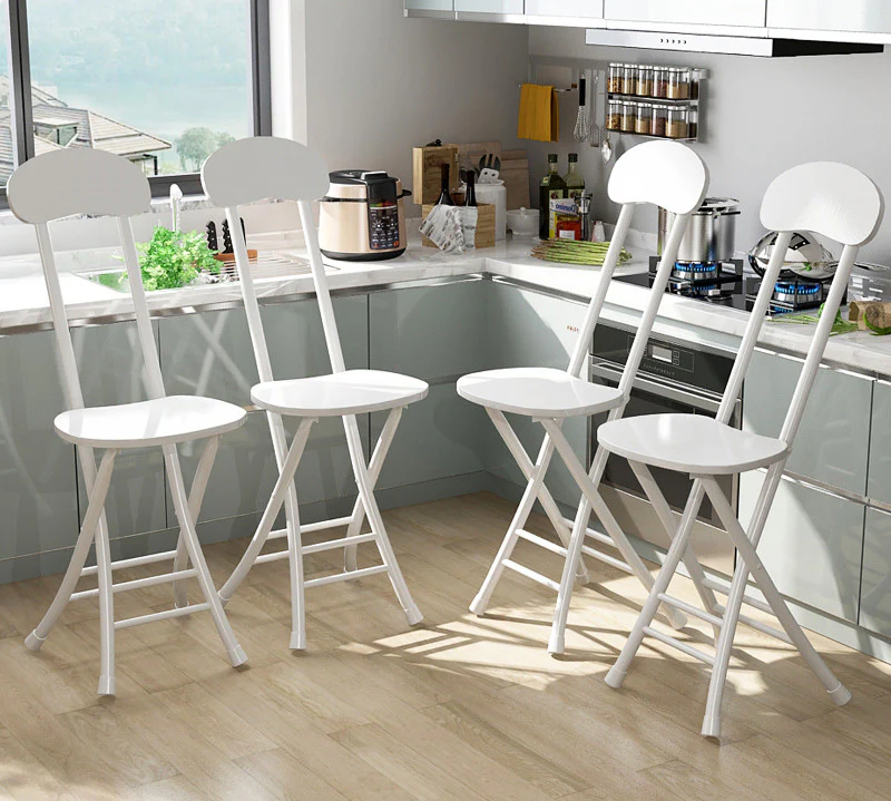 Grace Steel and Wood Folding Chair (White) - Image 3