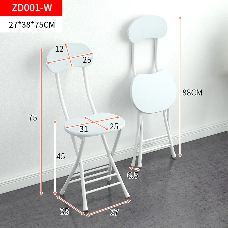 Grace Steel and Wood Folding Chair (White) - Image 4