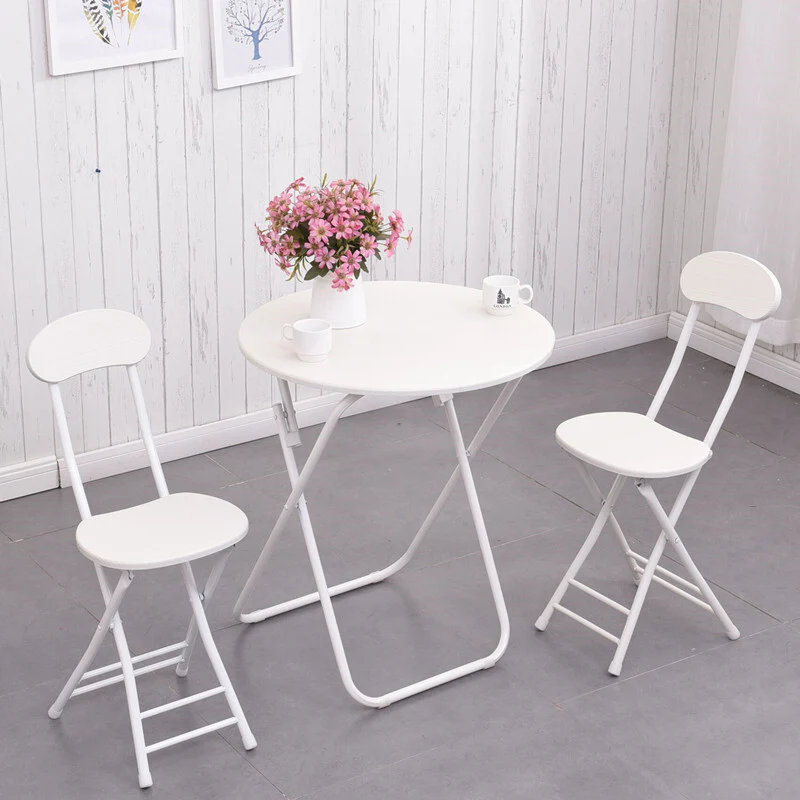 Grace Steel and Wood Folding Chair (White) - Image 5