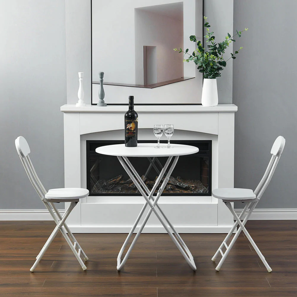 Grace Steel and Wood Folding Chair (White) - Image 6