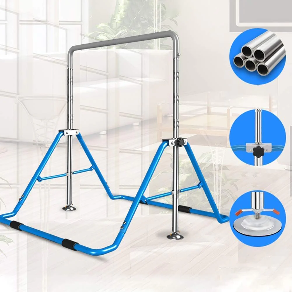 Gymnastics Training Bar Kids Gym Adjustable Horizontal Pull Up Station - Image 3