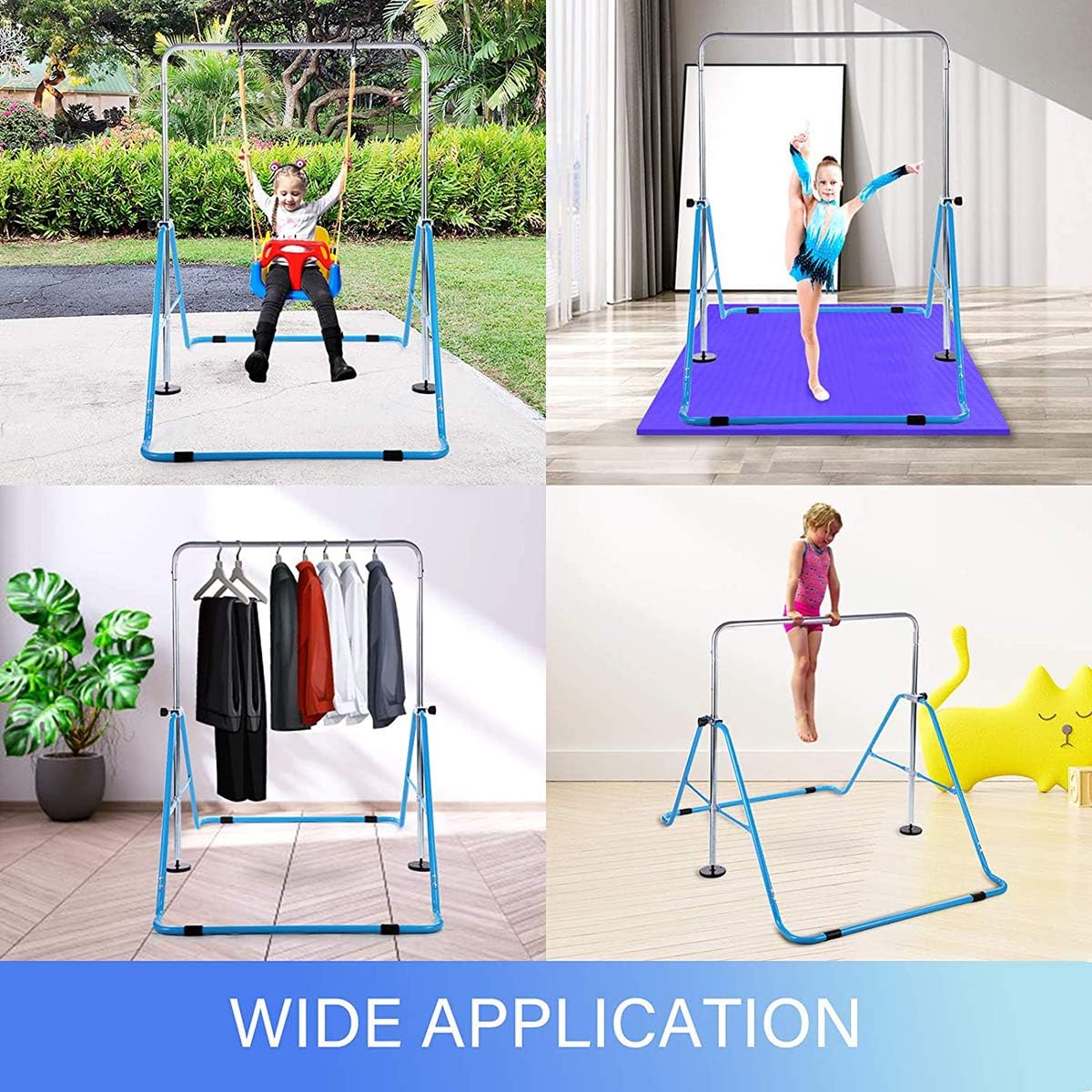 Gymnastics Training Bar Kids Gym Adjustable Horizontal Pull Up Station - Image 9