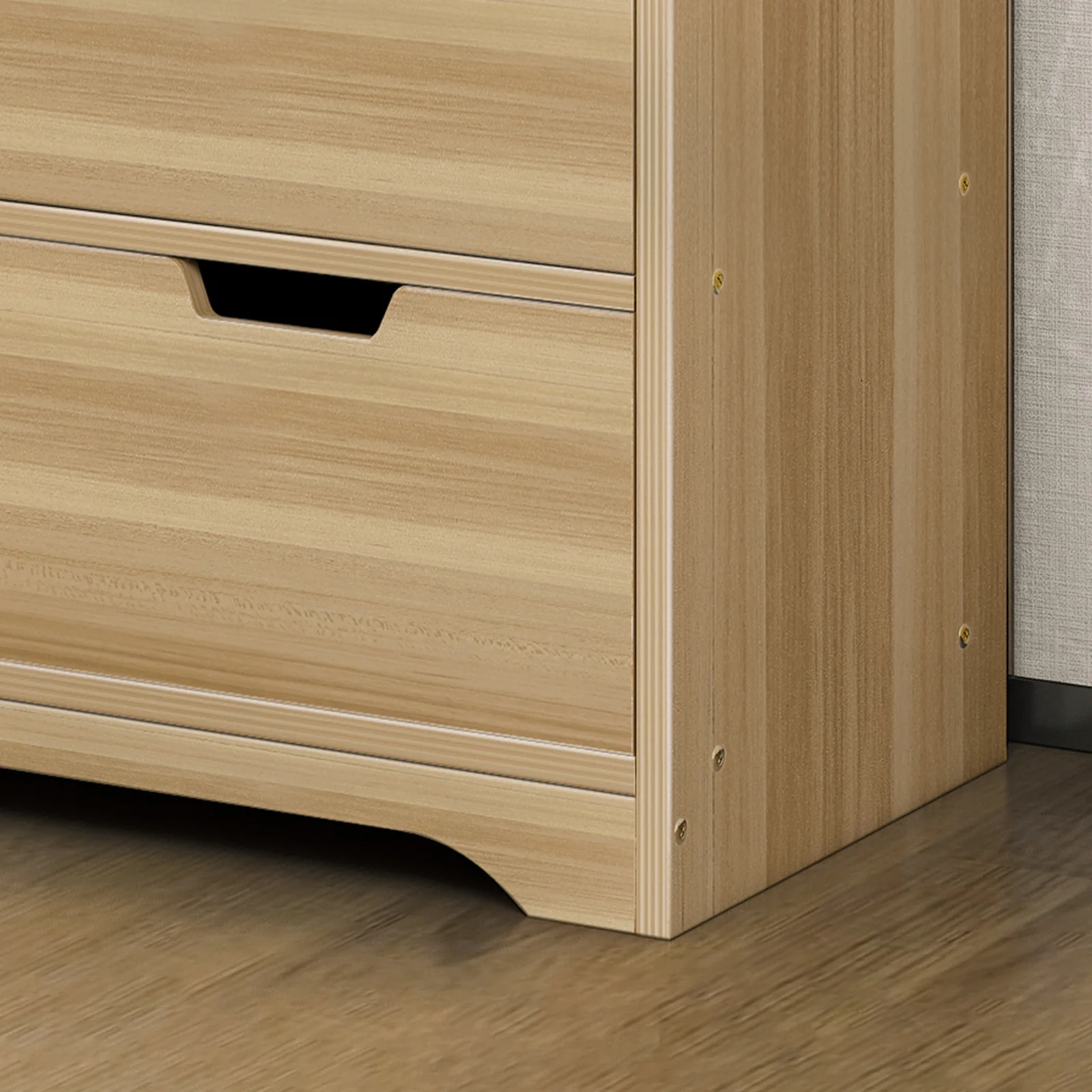 Harmony Tall Bed Side Table with Chest of Drawers and Shelf (Oak) - Image 6