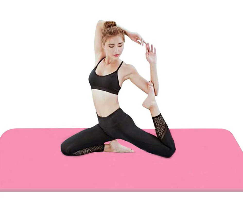 Health and Fitness Extra Thick Yoga Mat 8mm (Pink) - Image 4